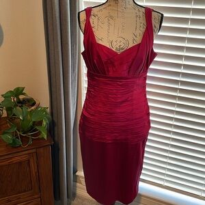 Calvin Klein holiday/ prom satin dress with rushing